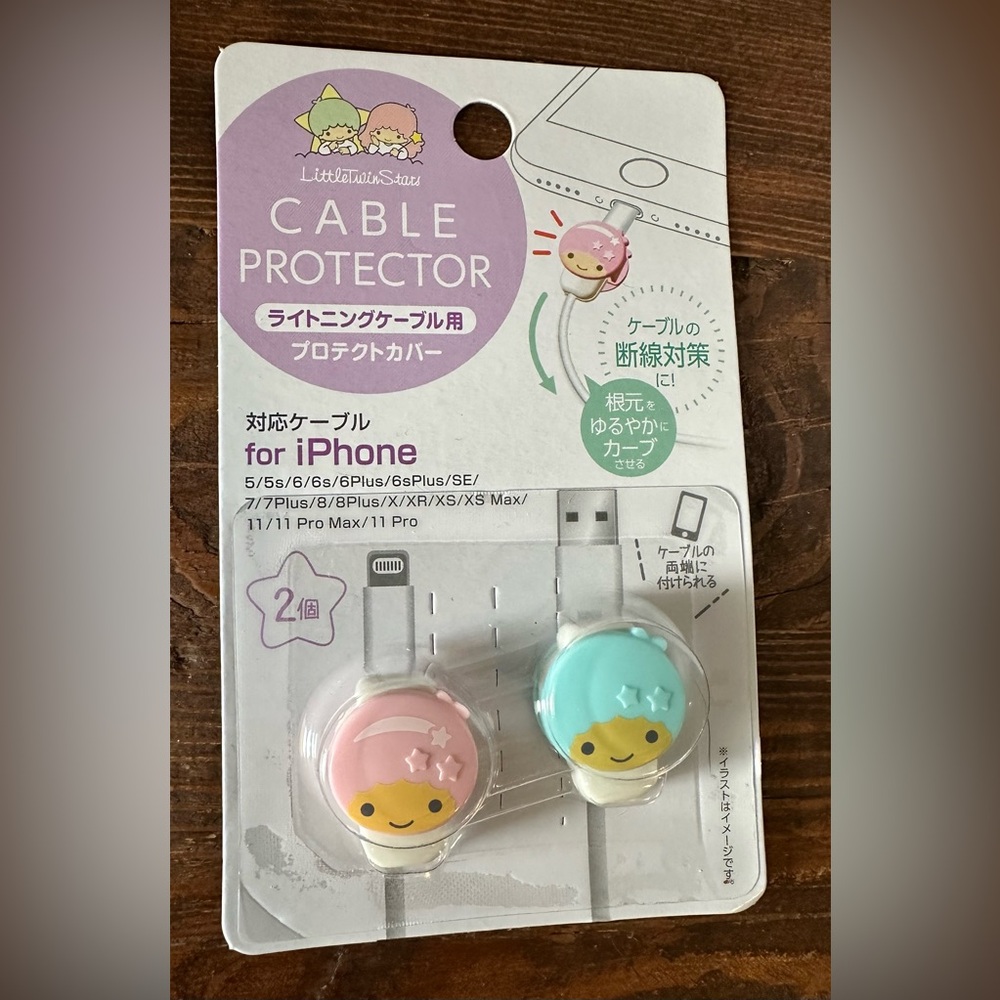 Daiso x Sanrio Little Twin Stars Cable Protector‎ for iPhone NEW.
